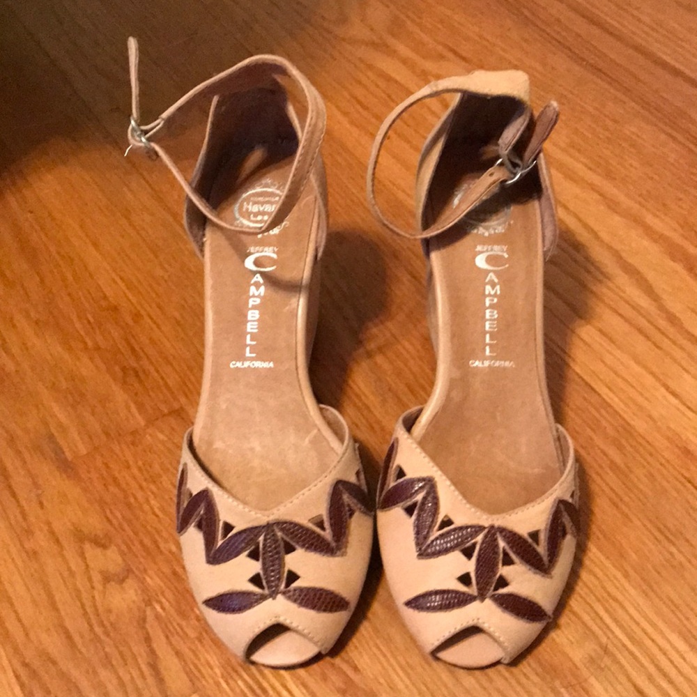 Nude and Brown Wedges